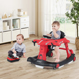 6-in-1 Baby Walker, Foldable Push Walker with Adjustable Height & Speed, Padded Seat