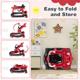 6-in-1 Baby Walker, Foldable Push Walker with Adjustable Height & Speed, Padded Seat