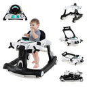 6-in-1 Baby Walker, Foldable Push Walker with Adjustable Height & Speed, Padded Seat