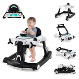 6-in-1 Baby Walker, Foldable Push Walker with Adjustable Height & Speed, Padded Seat