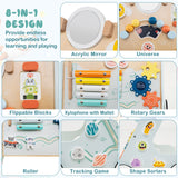 8-in-1 Wooden Baby Walker, Montessori Walker Toy with Wheels