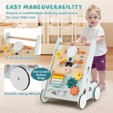 8-in-1 Wooden Baby Walker, Montessori Walker Toy with Wheels