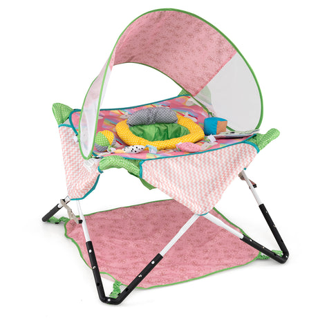 Foldable Portable Baby Jumper, Blue/Pink