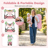 Foldable Portable Baby Jumper, Blue/Pink