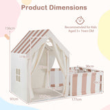 2-in-1 Kids Play Tent with Playpen and Washable Cotton Mat