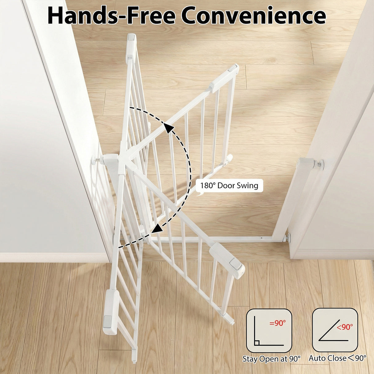 Pressure Mounted Auto-Close Door Gate for Indoor