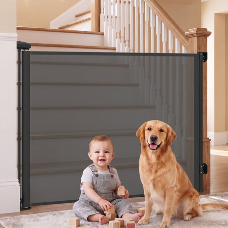 Baby Joy Retractable Safety Barrier for Babies and Dogs