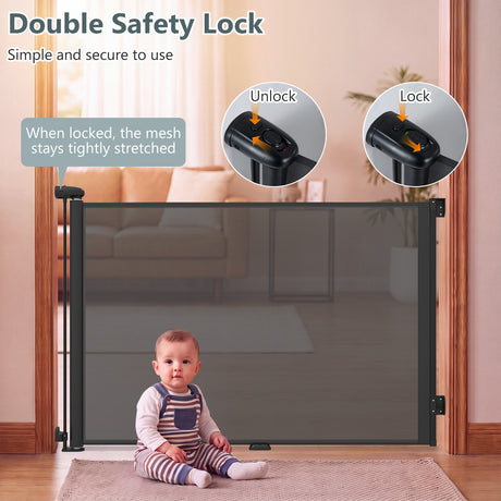 Baby Joy Retractable Safety Barrier for Babies and Dogs
