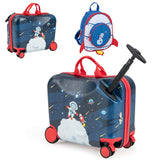 BABY JOY 2 PCS Kids Luggage Set, 18" Hard Shell Suitcase & 12" Travel Backpack