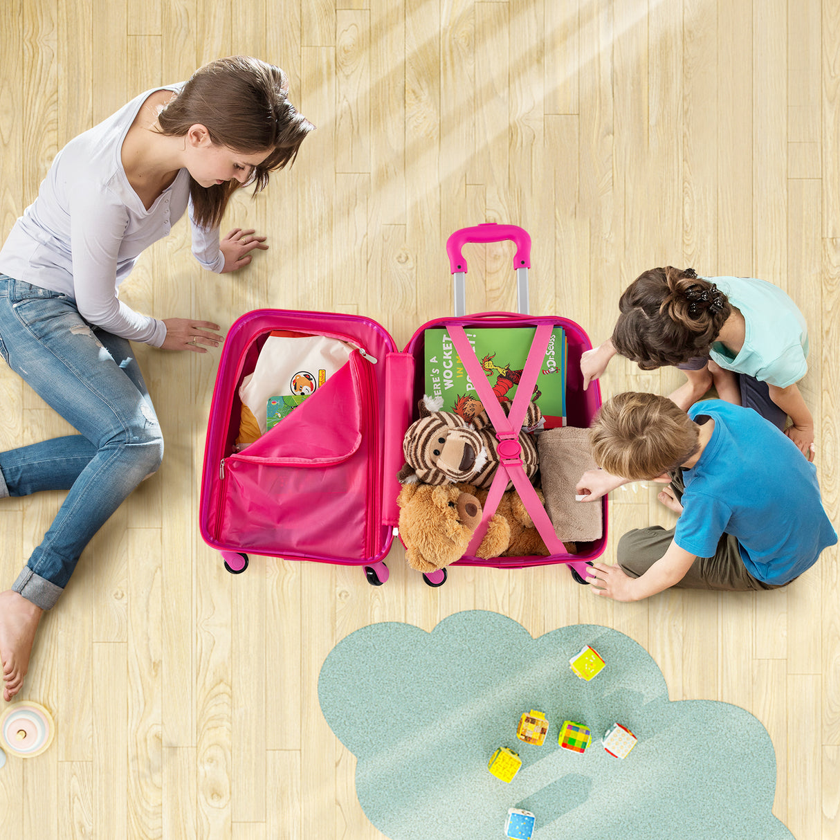 BABY JOY 2 PCS Kids Luggage Set, 13" & 16" Kids Carry On Suitcase Set