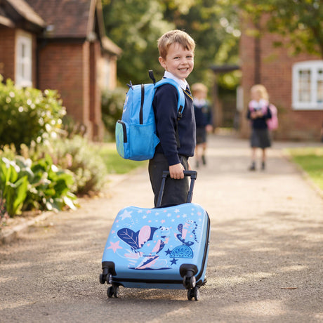 BABY JOY 2 PCS Kid Luggage Set, 18" Suitcase & 12" Backpack Set