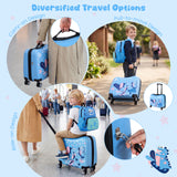 BABY JOY 2 PCS Kid Luggage Set, 18" Suitcase & 12" Backpack Set
