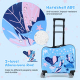 BABY JOY 2 PCS Kid Luggage Set, 18" Suitcase & 12" Backpack Set