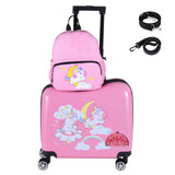 BABY JOY 2 PCS Kid Luggage Set, 18" Suitcase & 12" Backpack Set