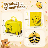 40 cm Lightweight Bee Suitcase Set with Rolling Wheels