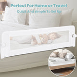 BABY JOY 152 x 42 cm Swing Down Baby Bed Guard Rail w/Adjustable Safety Strap