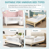 BABY JOY 152 x 42 cm Swing Down Baby Bed Guard Rail w/Adjustable Safety Strap