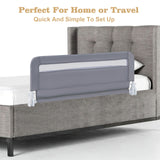 BABY JOY Toddler Foldable Bed Rail Cot Guard Baby Kids Bedrail with Safety Strap