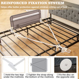 BABY JOY Toddler Foldable Bed Rail Cot Guard Baby Kids Bedrail with Safety Strap