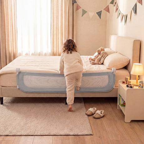 Foldable Bed Rail with Removable Oxford Fabric Cover and Robust U-shaped Base