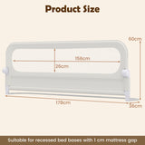 Foldable Bed Rail with Removable Oxford Fabric Cover and Robust U-shaped Base