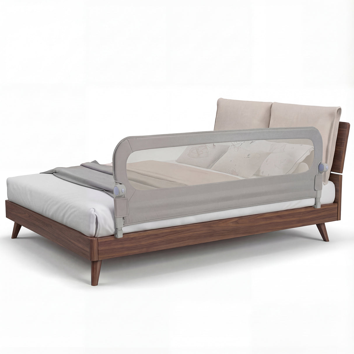 Foldable Bed Rail with Removable Oxford Fabric Cover and Robust U-shaped Base