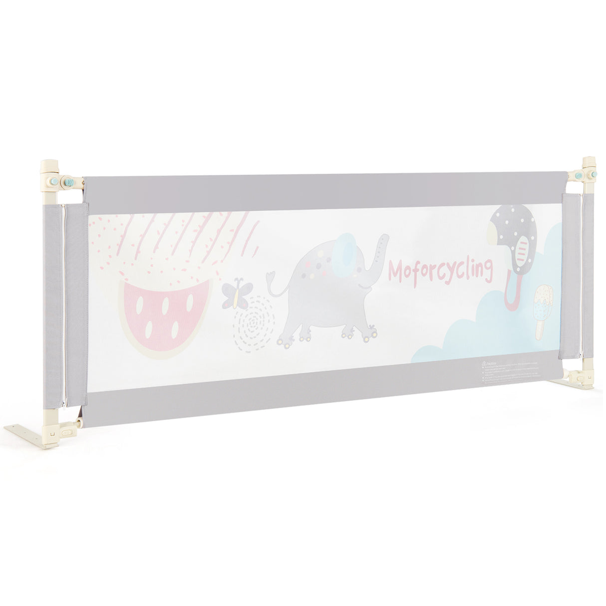 176CM Toddler Bedrail, 72.5-101.5 CM Extra Tall Bed Guardrail w/Anti-Collision Cotton