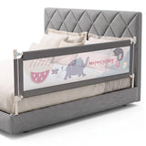 BABY JOY Toddler Bed Rail Guard, Vertical Adjustable, 176/197 cm Extra Long Foldable Baby Bed Safety Guardrail