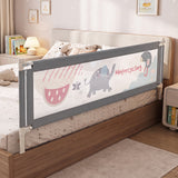 BABY JOY Toddler Bed Rail Guard, Vertical Adjustable, 176/197 cm Extra Long Foldable Baby Bed Safety Guardrail