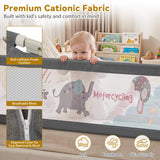 BABY JOY Toddler Bed Rail Guard, Vertical Adjustable, 176/197 cm Extra Long Foldable Baby Bed Safety Guardrail