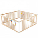 Wooden Adjustable Multi-Shape Baby Playpen for Infants and Toddlers