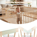 Wooden Adjustable Multi-Shape Baby Playpen for Infants and Toddlers