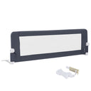 152/120 cm Long Foldable Bed Rail, 50 cm Extra Tall, White/Grey