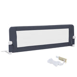152/120 cm Long Foldable Bed Rail, 50 cm Extra Tall, White/Grey