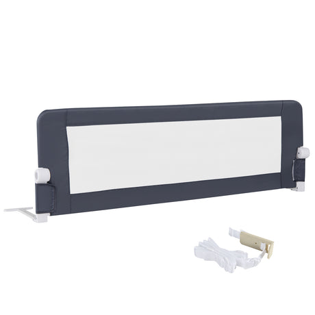 152/120 cm Long Foldable Bed Rail, 50 cm Extra Tall, White/Grey
