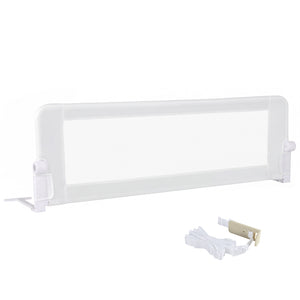 152/120 cm Long Foldable Bed Rail, 50 cm Extra Tall, White/Grey