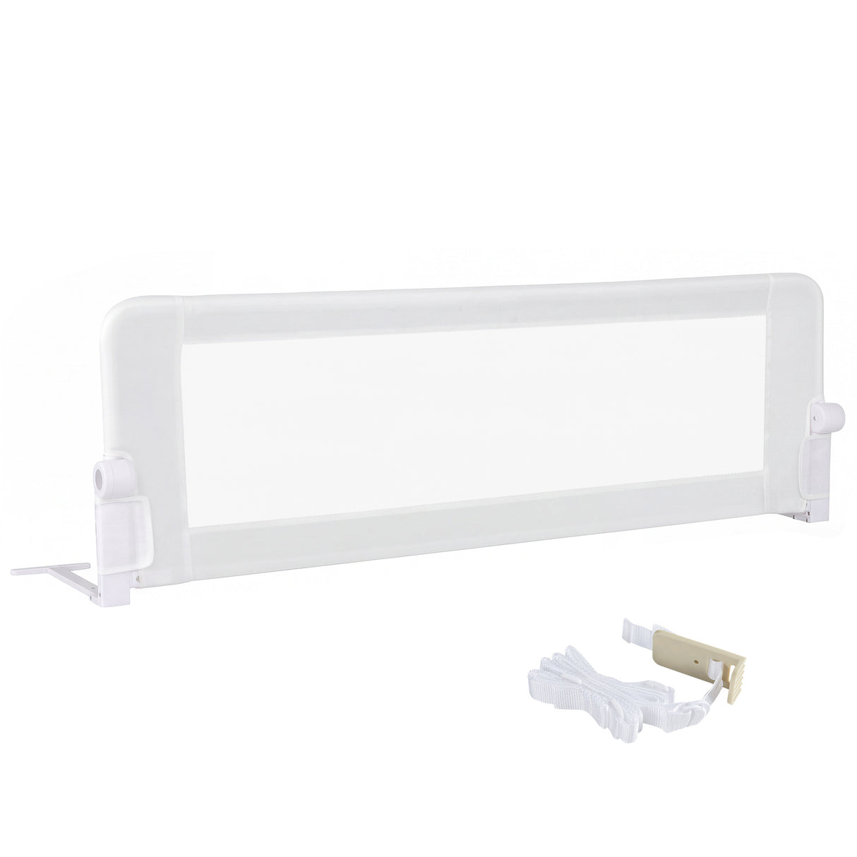 152/120 cm Long Foldable Bed Rail, 50 cm Extra Tall, White/Grey
