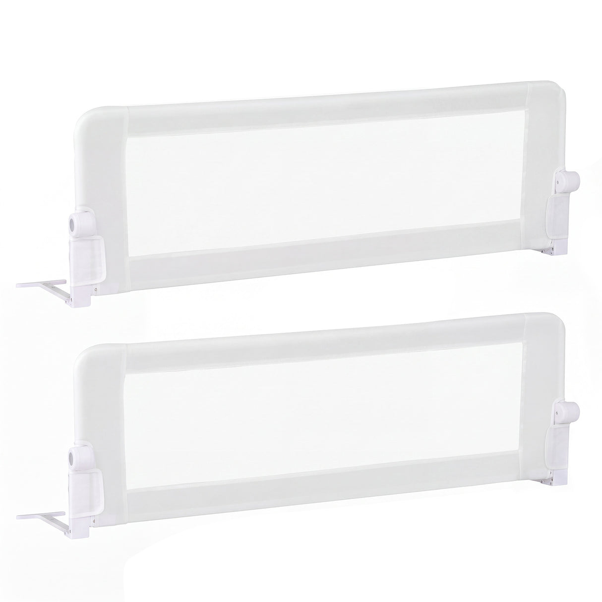 152/120 cm Long Foldable Bed Rail, 50 cm Extra Tall, White/Grey