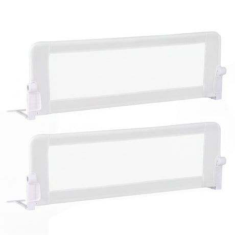 152/120 cm Long Foldable Bed Rail, 50 cm Extra Tall, White/Grey