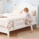 152/120 cm Long Foldable Bed Rail, 50 cm Extra Tall, White/Grey
