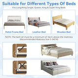 Universal Kids Bedrail Guard with Adjustable Safety Strap for Single Double Queen King Mattress, White/Grey