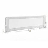 Universal Kids Bedrail Guard with Adjustable Safety Strap for Single Double Queen King Mattress, White/Grey