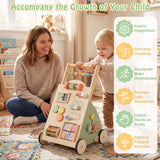 Babies Push Walker with Wheels and Storage Basket for Toddlers Girls Boys 1+ Years Old