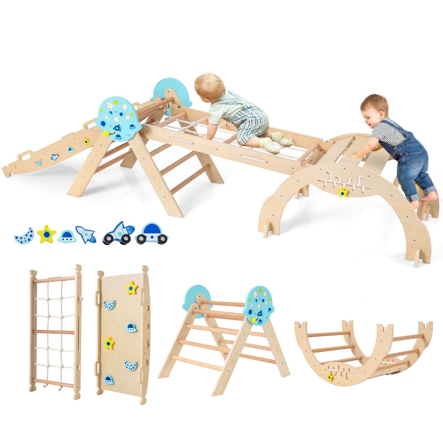 9-in-1 Foldable Baby Climbing Toys with Climbing Rope Ladder