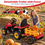 24V Ride on Tractor with Tiltable Detachable Trailer Remote and LED