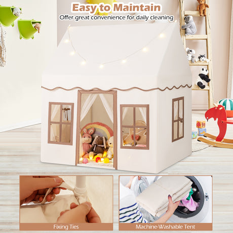 HONEY JOY Kids Play Tent, Toddler Large Playhouse w/Star String Lights