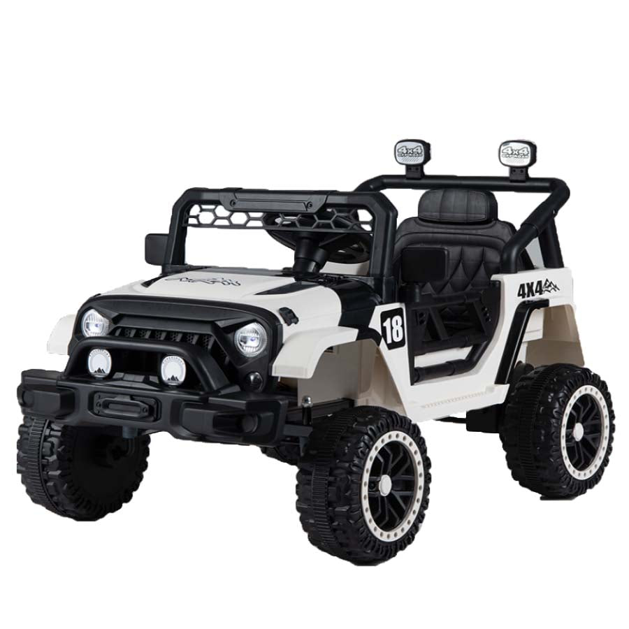 Kids Ride on Truck, 12V Electric Toy Vehicle w/ Remote Control, 3 Speeds, LED Lights, Horn, Music, Story, USB, AUX