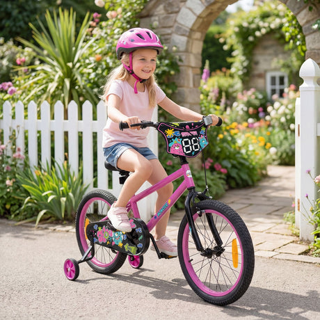 Children Bicycle with Handbrake and Height-Adjustable Seat for Boys and Girls