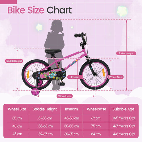 Children Bicycle with Handbrake and Height-Adjustable Seat for Boys and Girls