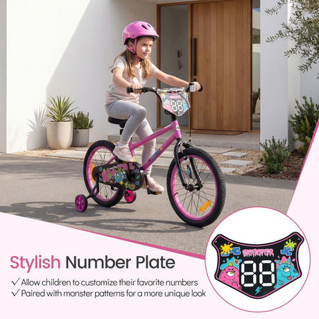 Children Bicycle with Handbrake and Height-Adjustable Seat for Boys and Girls